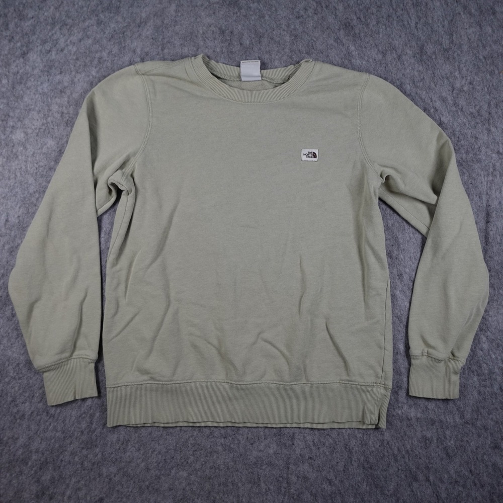 The North Face Sweatshirt Women Small Green Crewneck Long Sleeve Logo Patch